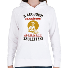 PRINTFASHION Szakács szülinapja április - Női kapucnis pulóver - Fehér női pulóver, kardigán