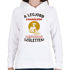 PRINTFASHION Szakács szülinapja január - Női kapucnis pulóver - Fehér női pulóver, kardigán