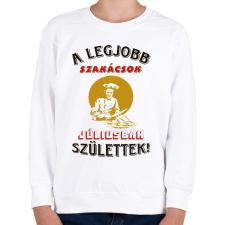 PRINTFASHION Szakács szülinapja július - Gyerek pulóver - Fehér gyerek pulóver, kardigán