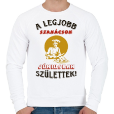 PRINTFASHION Szakács szülinapja június  - Férfi pulóver - Fehér férfi pulóver, kardigán