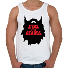 PRINTFASHION szakáll-attack... - Férfi atléta - Fehér atléta, trikó