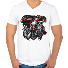 PRINTFASHION szakáll-kalóz szakáll - Férfi V-nyakú póló - Fehér
