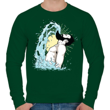 PRINTFASHION Szakállas csobbanás - Férfi pulóver - Sötétzöld férfi pulóver, kardigán