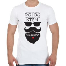 PRINTFASHION Szakállasnak lenni Isteni! - Férfi póló - Fehér