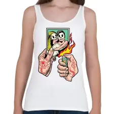 PRINTFASHION Szakítás - Női atléta - Fehér női trikó