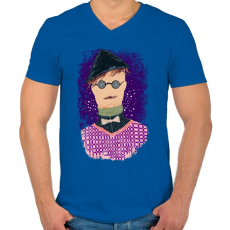 PRINTFASHION Szalmaember - Férfi V-nyakú póló - Királykék