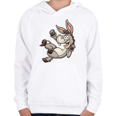 PRINTFASHION szamár - Gyerek kapucnis pulóver - Fehér