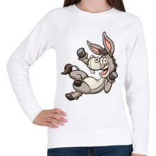 PRINTFASHION szamár - Női pulóver - Fehér női pulóver, kardigán