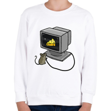 PRINTFASHION Számítógép egérrel - Gyerek pulóver - Fehér gyerek pulóver, kardigán