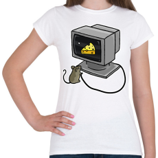 PRINTFASHION Számítógép egérrel - Női póló - Fehér