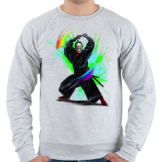PRINTFASHION Szamuráj - Férfi pulóver - Sport szürke