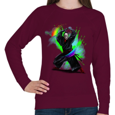 PRINTFASHION Szamuráj - Női pulóver - Bordó női pulóver, kardigán