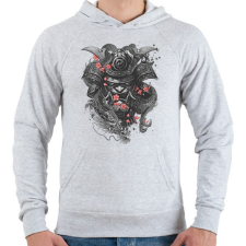 PRINTFASHION Szamuráj sárkány - Férfi kapucnis pulóver - Sport szürke férfi pulóver, kardigán