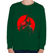 PRINTFASHION Szamuráj vágás - Gyerek pulóver - Sötétzöld gyerek pulóver, kardigán