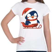 PRINTFASHION Szánkozó pingvin - Női póló - Fehér női póló