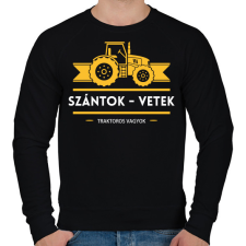 PRINTFASHION Szántok-vetek, traktoros vagyok - Férfi pulóver - Fekete férfi pulóver, kardigán
