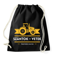 PRINTFASHION Szántok-vetek, traktoros vagyok - Sportzsák, Tornazsák - Fekete tornazsák