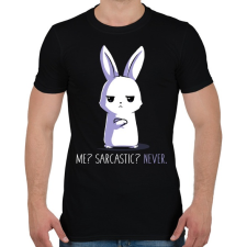 PRINTFASHION Szarkasztikus nyuszi - Férfi póló - Fekete férfi póló