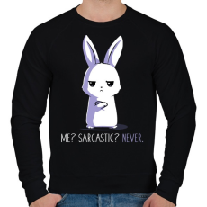 PRINTFASHION Szarkasztikus nyuszi - Férfi pulóver - Fekete