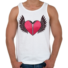 PRINTFASHION Szárnyas szív - Férfi atléta - Fehér atléta, trikó
