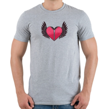 PRINTFASHION Szárnyas szív - Férfi póló - Sport szürke férfi póló