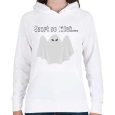 PRINTFASHION szart se látok... - Női kapucnis pulóver - Fehér női pulóver, kardigán