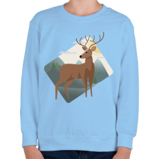 PRINTFASHION Szarvas az erdőben - Gyerek pulóver - Világoskék