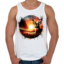 PRINTFASHION Szarvas - erdei naplemente - ajándék vadászoknak - Férfi atléta - Fehér atléta, trikó