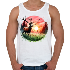 PRINTFASHION Szarvas - erdei naplemente - ajándék vadászoknak - Férfi atléta - Fehér