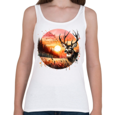 PRINTFASHION Szarvas - erdei naplemente - ajándék vadászoknak - Női atléta - Fehér