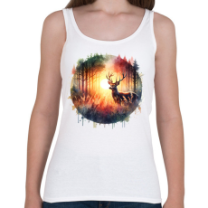 PRINTFASHION Szarvas - erdei naplemente - ajándék vadászoknak - Női atléta - Fehér