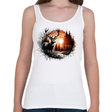 PRINTFASHION Szarvas - erdei naplemente - ajándék vadászoknak - Női atléta - Fehér