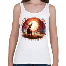 PRINTFASHION Szarvas - erdei naplemente - ajándék vadászoknak - Női atléta - Fehér női trikó