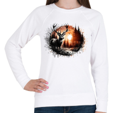 PRINTFASHION Szarvas - erdei naplemente - ajándék vadászoknak - Női pulóver - Fehér női pulóver, kardigán