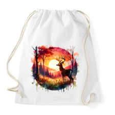 PRINTFASHION Szarvas - erdei naplemente - ajándék vadászoknak - Sportzsák, Tornazsák - Fehér tornazsák