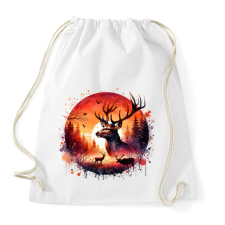 PRINTFASHION Szarvas - erdei naplemente - ajándék vadászoknak - Sportzsák, Tornazsák - Fehér tornazsák