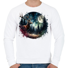 PRINTFASHION Szarvas - erdei telihold - ajándék vadászoknak - Férfi pulóver - Fehér férfi pulóver, kardigán