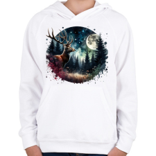 PRINTFASHION Szarvas - erdei telihold - ajándék vadászoknak - Gyerek kapucnis pulóver - Fehér gyerek pulóver, kardigán