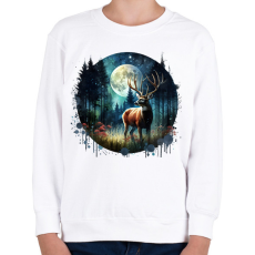 PRINTFASHION Szarvas - erdei telihold - ajándék vadászoknak - Gyerek pulóver - Fehér