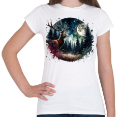 PRINTFASHION Szarvas - erdei telihold - ajándék vadászoknak - Női póló - Fehér