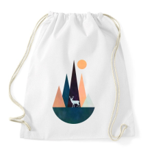 PRINTFASHION Szarvas és hegyek - Sportzsák, Tornazsák - Fehér tornazsák