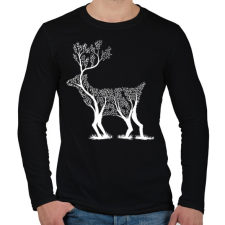 PRINTFASHION Szarvas fa - Férfi hosszú ujjú póló - Fekete férfi póló