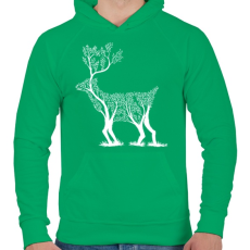 PRINTFASHION Szarvas fa - Férfi kapucnis pulóver - Zöld