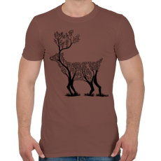 PRINTFASHION Szarvas fa  - Férfi póló - Mogyoróbarna