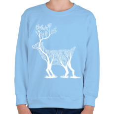 PRINTFASHION Szarvas fa - Gyerek pulóver - Világoskék