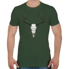 PRINTFASHION Szarvas fej  - Férfi póló - Katonazöld