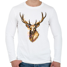 PRINTFASHION szarvas - Férfi hosszú ujjú póló - Fehér férfi póló