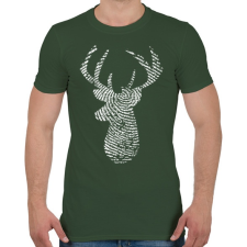 PRINTFASHION Szarvas - Férfi póló - Katonazöld férfi póló