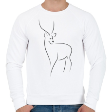 PRINTFASHION Szarvas - Férfi pulóver - Fehér