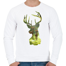 PRINTFASHION Szarvas - Férfi pulóver - Fehér férfi pulóver, kardigán